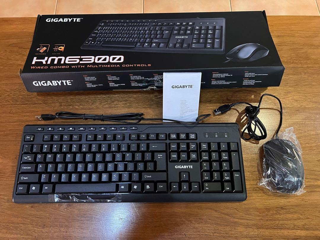 Kit Teclado e Mouse com Fio Gigabyte KM6300 USB – Preto na Americanas