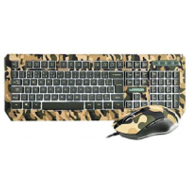 Kit Teclado e Mouse Gamer Multilaser Warrior Kyler Army LED Branco - TC249 na Casas Bahia