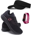 KIT Tenis Feminino Academia e Caminhada Ultra Leve + Relógio Digital + Boné Viseira na Amazon