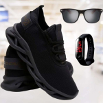 Kit Tênis Masculino de Corrida e Caminhada + Óculos de Sol Madeirado e Relógio na Amazon