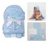 Kit Toalha + 3 Toalhinhas de Boca, Zip, Azul Bebê na Amazon