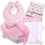 Kit Toalha de Banho Bebe Forrada + Ninho Redutor de Berço + 6 Toalha de Ombro + Almofada Amamentação na Shopee