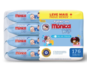 Kit Toalha Umedecida Hora Da Troca Turma Da Mônica 176 unidades na Amazon