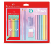 Kit Tons Pastel, Faber-Castell, KIT/PASTEL, KIT de 20, Lápis de Cor + Canetinhas + Borracha + Apontador + Grafite na Amazon