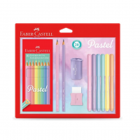 Kit Tons Pastel, Faber-Castell, KIT/PASTEL, KIT De 20, Lápis De Cor + Canetinhas + Borracha + Apontador + Grafite na Amazon