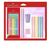 Kit Tons Pastel Faber-Castell – Lápis de Cor + Canetinhas + Borracha + Apontador + Grafite na Amazon
