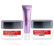 Kit Tratamento Facial L’Oréal Paris Revitalift Hialurônico: Creme Dia + Noite + Olhos, Transparente na Amazon