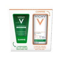 Kit Vichy: Capital Soleil FPS70 + Gel De Limpeza Normaderm na Pague Menos