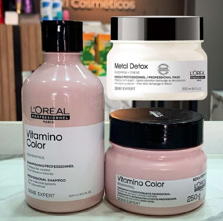 KIT Vitamino Color – Shampoo 300ml + Máscara Vitamino Color + Metal Detox na Amazon