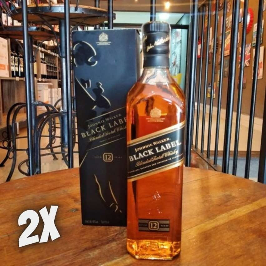 Kit Whisky Johnnie Walker Black Label 750ml com 2 unidades na Carrefour