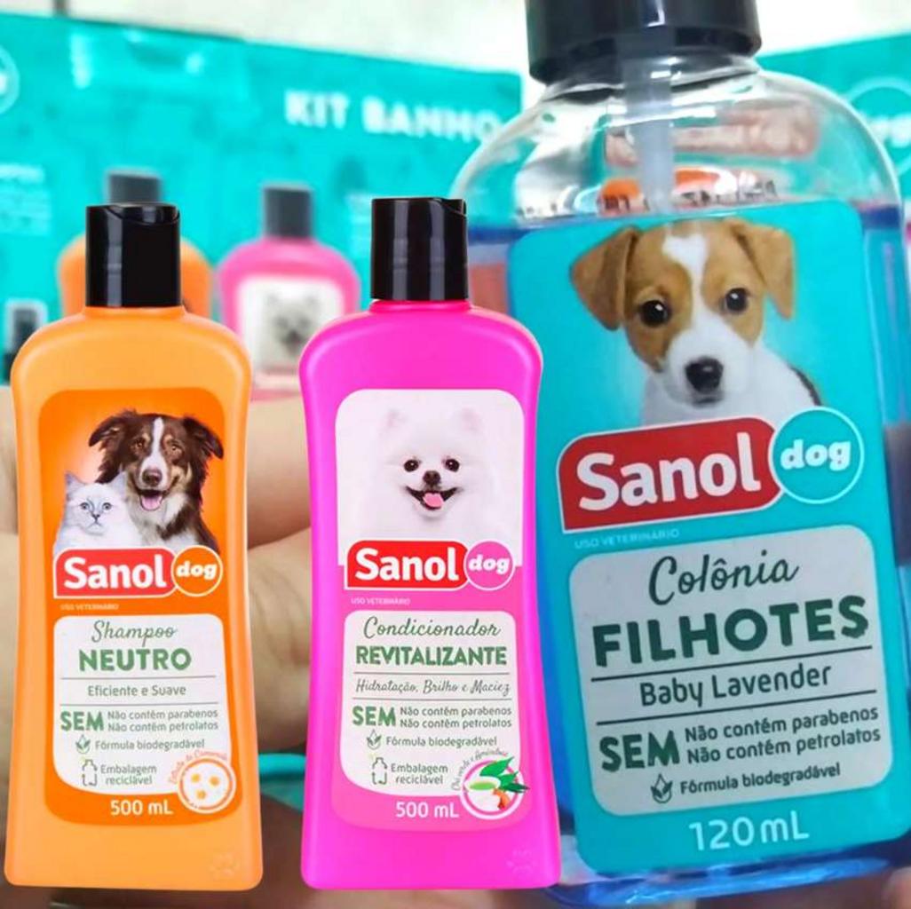Kit – Shampoo / Condicionador / Ganhe 1 Colônia, Sanol Dog, variado, Verde na Amazon