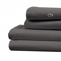 Lacoste Jogo De Cama 100% Algodão Percal, Liso, Cinza Escuro, 4 Peças, Queen na Amazon