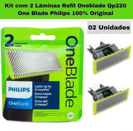 Lâminas Substituíveis Philips OneBlade duas unidades - QP220/51 na Amazon