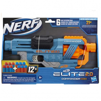 Lança Dardos Nerf Elite 2.0 Commander RD-6, Tambor Giratório Para 6 Dardos - E9486 - Hasbro, Laranja Azul na Amazon