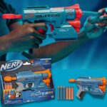 Lança Dardos Nerf Elite 2.0 Volt SD-1, com 6 Dardos Oficiais e Mira Luminosa – E9953 – Hasbro, azul e laranja na Amazon