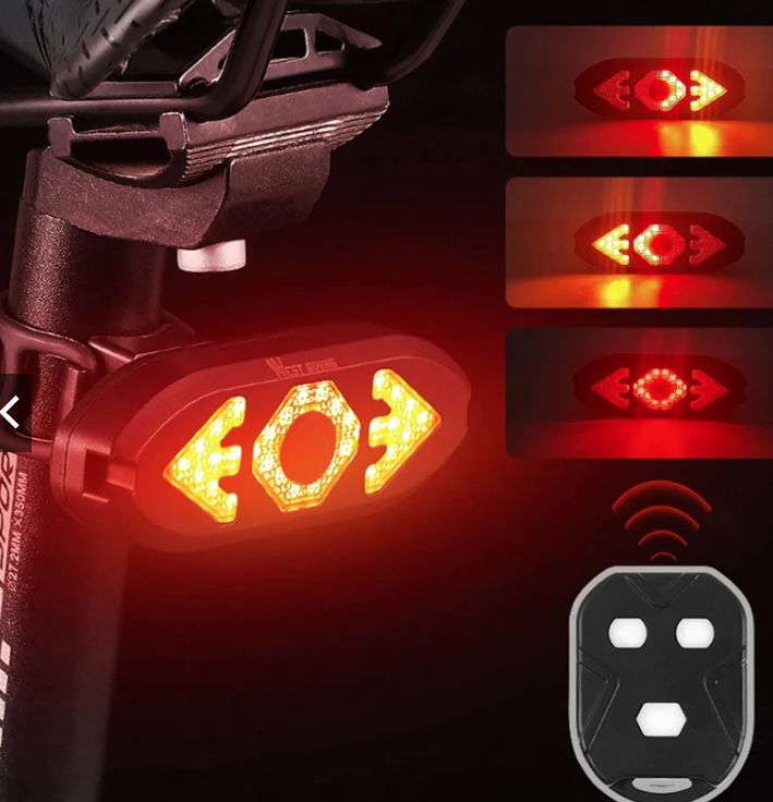 Lanterna Traseira Bike Com Seta e Controle Remoto na Shopee