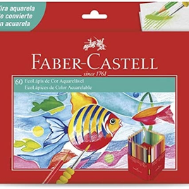 Lápis de Cor Aquarelável Faber-Castell EcoLápis 120260G 60 Cores na Amazon