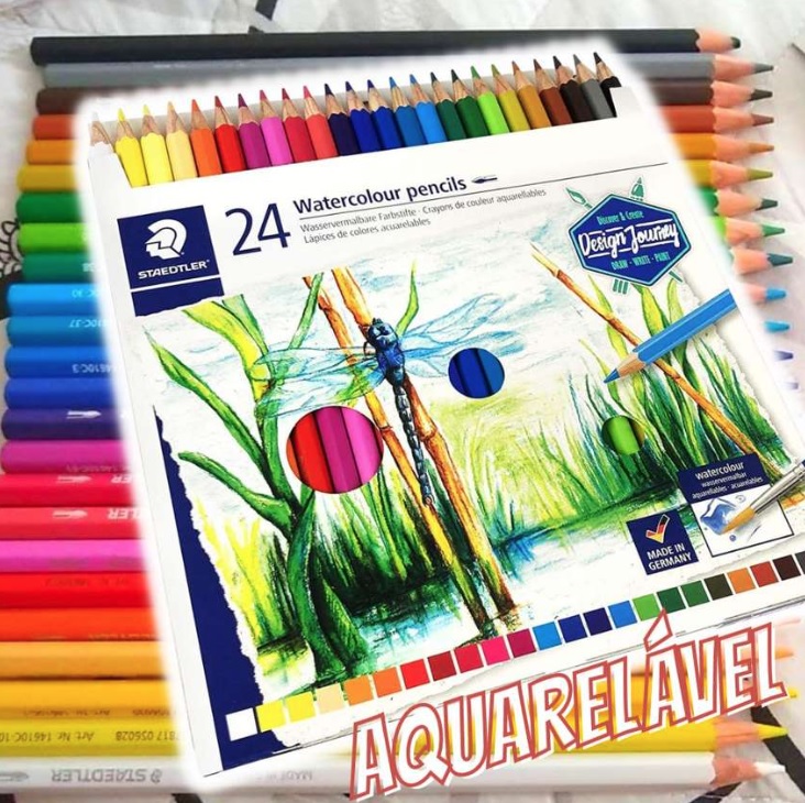 Lápis de Cor Aquarelável Hexagonal, Staedtler, 1461OC C24, 24 Cores na Amazon
