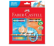 Lápis de Cor Ecolápis Bicolor 24 Lápis/48 Cores Faber Castell na Amazon
