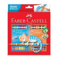 Lápis De Cor Ecolápis Bicolor 24 Lápis/48 Cores Faber Castell na Amazon