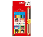 Lápis de Cor Ecolápis Caras & Cores 12 Cores + 6 Tons de Pele, Faber-Castell na Amazon