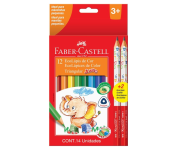 Lápis de Cor Ecolápis Triangular Jumbo 12 Cores + 2 Lápis Jumbo 2B, Faber-Castell na Amazon