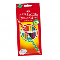 Lápis De Cor, Faber-Castell, EcoLápis Bicolor, 12 Lápis/24 Cores + 2 Lápis N°2 na Amazon