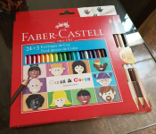 Lápis de Cor, Faber-Castell, Ecolápis Caras & Cores, 120124CC, 24 Cores + 3 Tons de Pele na Amazon