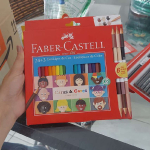 Lápis de Cor, Faber-Castell, Ecolápis Caras & Cores, 120124CC, 24 Cores + 3 Tons de Pele na Amazon