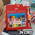 Lápis de Cor, Faber-Castell, Ecolápis Caras & Cores, 120124CC, 24 Cores + 3 Tons de Pele na Amazon