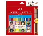 Lápis de Cor, Faber-Castell, Ecolápis Caras & Cores, 24 Cores + 3 Tons de Pele na Amazon