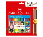 Lápis de Cor, Faber-Castell, Ecolápis Caras & Cores, 24 Cores + 3 Tons de Pele na Amazon