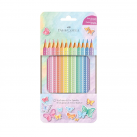 Lápis De Cor, Faber-Castell, Ecolápis Sparkle Estojo De Metal, 116156, 12 Cores Pastel na Amazon