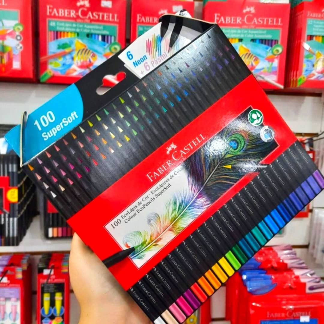 Lápis de Cor, Faber-Castell, EcoLápis Supersoft, 1207100SOFT, 100 Cores na Amazon