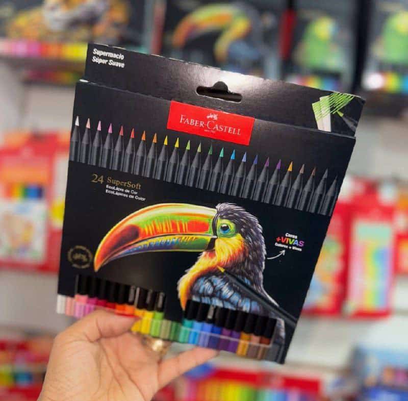 Lápis De Cor, Faber-Castell, Ecolápis Supersoft, 210724, 24 cores na Amazon