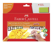 Lápis de Cor, Faber-Castell, Ecolápis Triangular Jumbo + Apontador – 24 Cores na Amazon