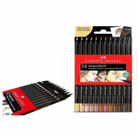 Lápis De Cor, Faber-Castell, Redondo, Supersoft, 12 Cores, Tons Pele, Multicor na Amazon