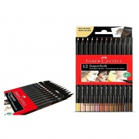 Lápis De Cor, Faber-Castell, Redondo, Supersoft, 12 Cores, Tons Pele, Multicor na Amazon