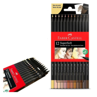 Lápis De Cor, Faber-Castell, Redondo, Supersoft, 12 Cores, Tons Pele, Multicor na Amazon