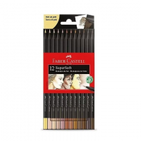 Lápis De Cor, Faber-Castell, Redondo, Supersoft, 12 Cores, Tons Pele, Multicor na Amazon