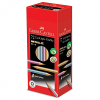 Lápis EcoLápis Metallic 4 Cores Sortidas 72 Unidades, Faber-Castell na Amazon