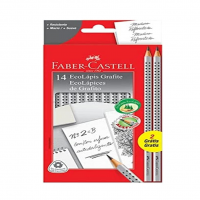 Lápis Grafite, Faber-Castell, 2001B/F, EcoLápis Grip, Cinza, 14 Unidades na Amazon