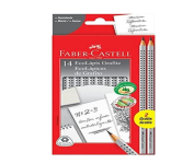 Lápis Grafite, Faber-Castell, 2001B/F, EcoLápis Grip, Cinza, 14 Unidades na Amazon