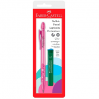 Lapiseira 0.7mm, Faber-Castell, SM/07BBRS, Bubble Pastel, Rosa, Com Grafite na Amazon