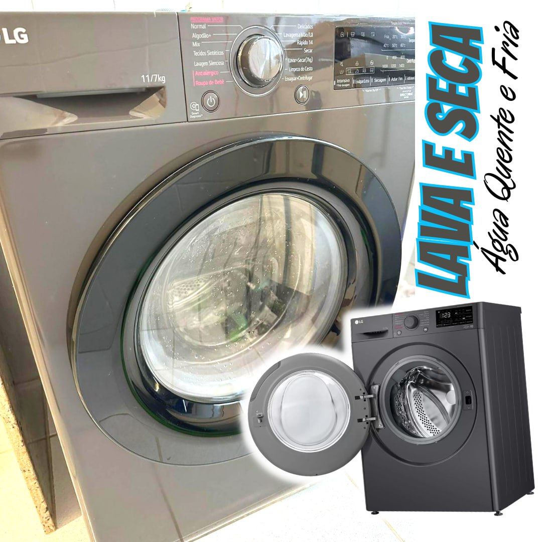 Lava e Seca LG VC5 11kg Titanium com Inteligência – Artificial AIDD CV3011BC4 Água Quente e Fria na Magazine Luiza