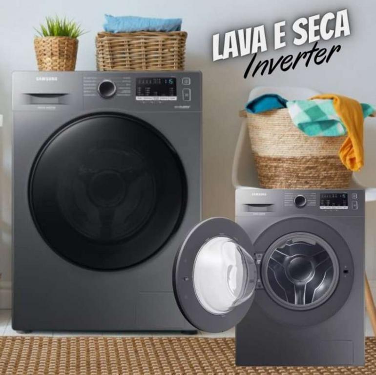 Lava e Seca Samsung 11kg Inverter – 3 em 1 Água Fria WD11M4473PX na Magazine Luiza