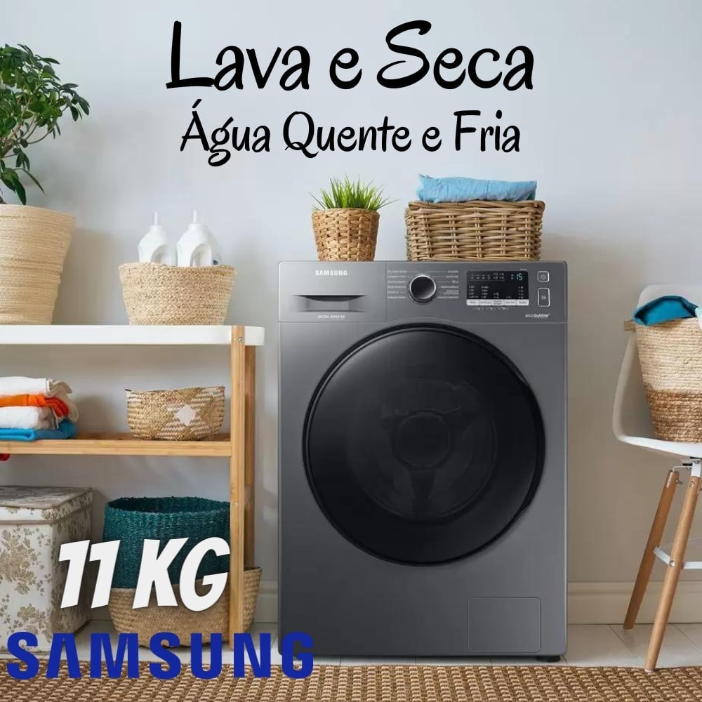 Lava e Seca Samsung 11kg WD11A 3 em 1 – Água Quente e Fria na Magazine Luiza