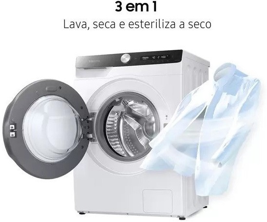 Lava e Seca Samsung 11kg WD11T Smart Inteligência – Artificial 3 em 1 Água Quente e Fria Branca na Magazine Luiza