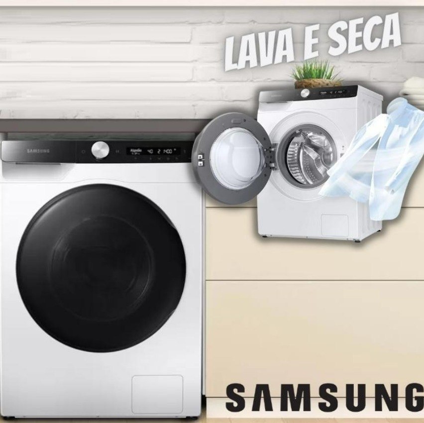Lava e Seca Samsung 11kg WD11T Smart Inteligência – Artificial 3 em 1 Água Quente e Fria Branca na Magazine Luiza