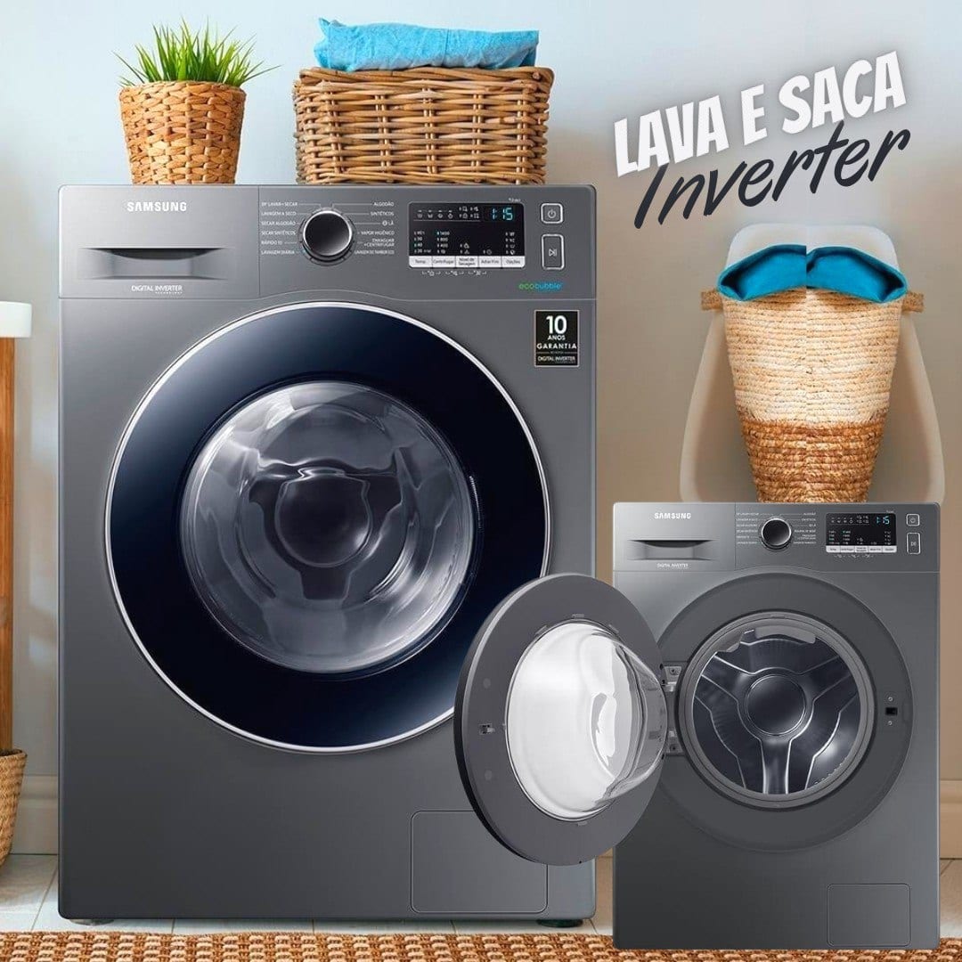 Lava e Seca Samsung Inox 11kg Wd11m4473px – 127v na Amazon
